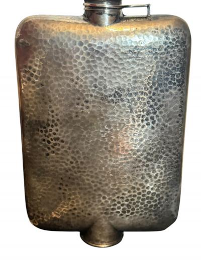  Herm s SET OF 5 SILVERPLATE LEATHER FLASKS ART DECO MID CENTURY