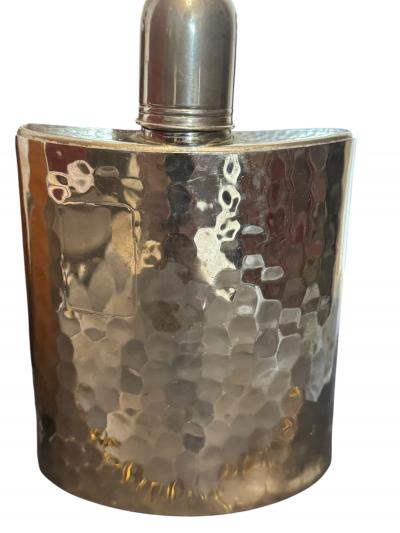  Herm s SET OF 5 SILVERPLATE LEATHER FLASKS ART DECO MID CENTURY