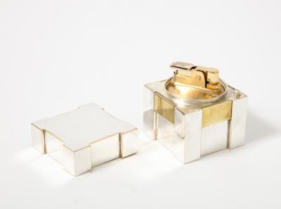  Herm s Silver and Brass Lighter Hermes Italy c 1970