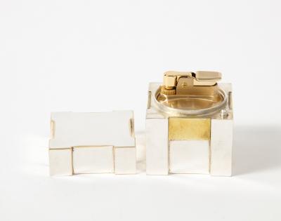  Herm s Silver and Brass Lighter Hermes Italy c 1970