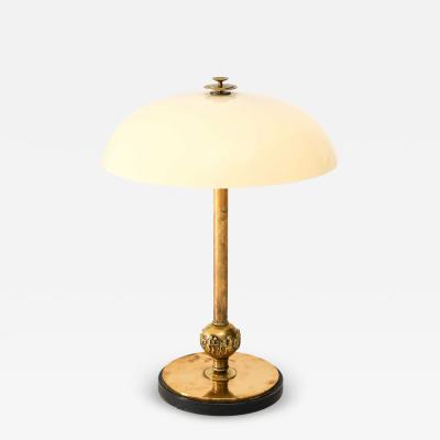  Herman Bergmans Foundry Art Deco Table Lamp in Brass Glass and Wood by Herman Bergmans Foundry 1930s