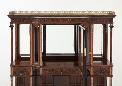  Herts Brothers Important Herts Brothers inlaid rosewood vitrine cabinet