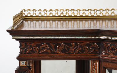  Herts Brothers Important Herts Brothers inlaid rosewood vitrine cabinet