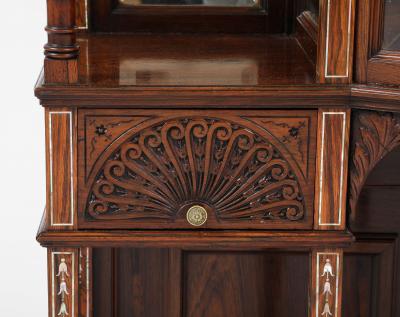  Herts Brothers Important Herts Brothers inlaid rosewood vitrine cabinet