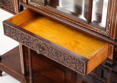  Herts Brothers Important Herts Brothers inlaid rosewood vitrine cabinet