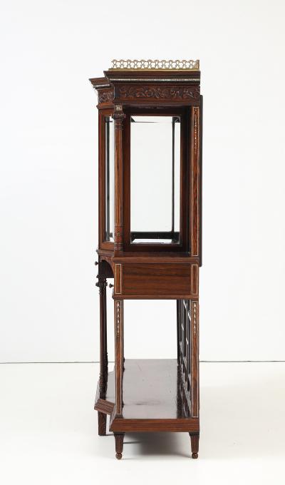  Herts Brothers Important Herts Brothers inlaid rosewood vitrine cabinet