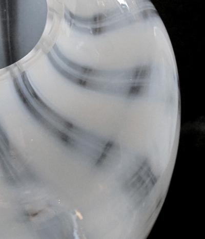  Hessen Glaswerke A large scaled pair of Hessen Glaswerke white striated ovoid vases