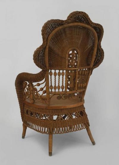  Heywood Wakefield 19th c Heywood Brothers Fanned Back Wicker Armchair
