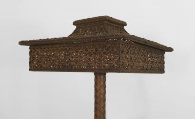 Heywood Wakefield American Victorian Natural Wicker Floor Lamp