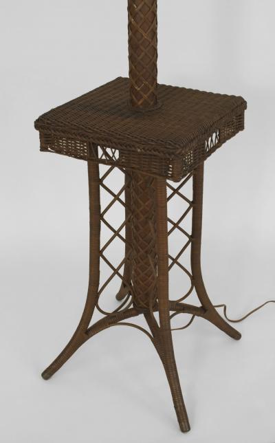 Heywood Wakefield American Victorian Natural Wicker Floor Lamp