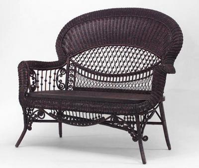  Heywood Wakefield American Victorian Natural Wicker Settee
