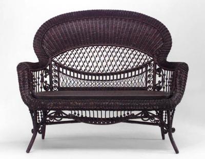  Heywood Wakefield American Victorian Natural Wicker Settee