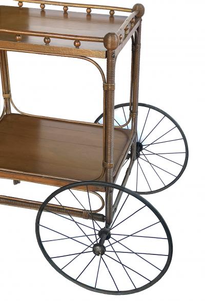  Heywood Wakefield An Early Heywood Wakefield Wicker and Wood Drinks Bar Cart circa 1910