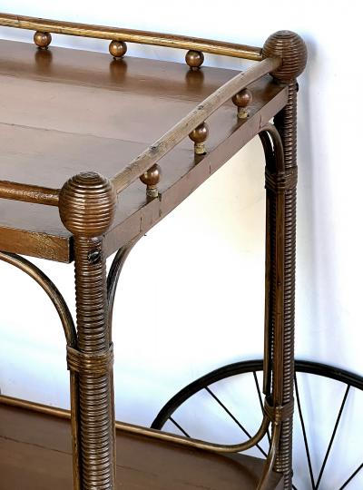  Heywood Wakefield An Early Heywood Wakefield Wicker and Wood Drinks Bar Cart circa 1910