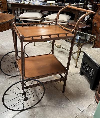  Heywood Wakefield An Early Heywood Wakefield Wicker and Wood Drinks Bar Cart circa 1910