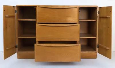  Heywood Wakefield Co Mid Century Heywood Wakefield Hutch on Credenza 1950s