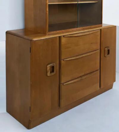  Heywood Wakefield Co Mid Century Heywood Wakefield Hutch on Credenza 1950s