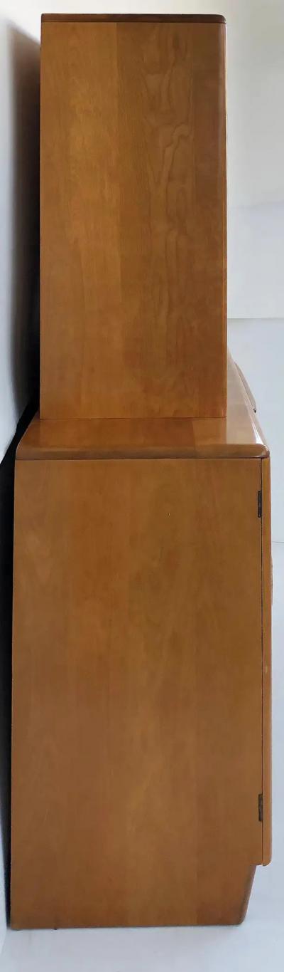  Heywood Wakefield Co Mid Century Heywood Wakefield Hutch on Credenza 1950s