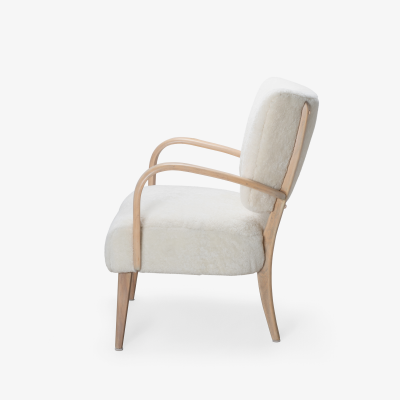  Heywood Wakefield Heywood Wakefield M340C Arm Lounge Chairs in Natural Lambswool Pair