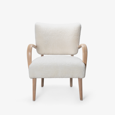 Heywood Wakefield Heywood Wakefield M340C Arm Lounge Chairs in Natural Lambswool Pair