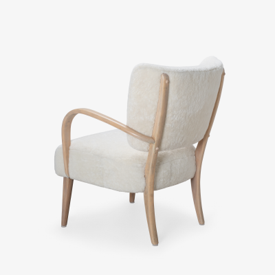  Heywood Wakefield Heywood Wakefield M340C Arm Lounge Chairs in Natural Lambswool Pair