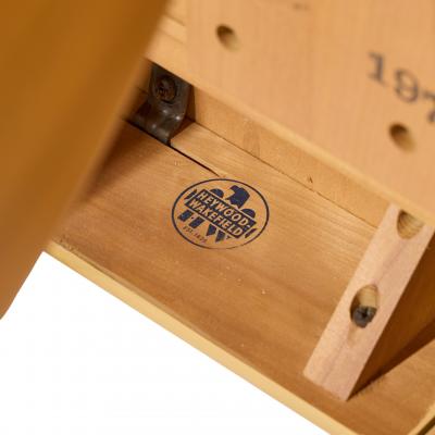  Heywood Wakefield Heywood Wakefield Mid Century Wheat Wishbone Expanding Dining Table 2 Leaves