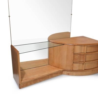  Heywood Wakefield Heywood Wakefield Sculptura Maple Vanity with Mirror