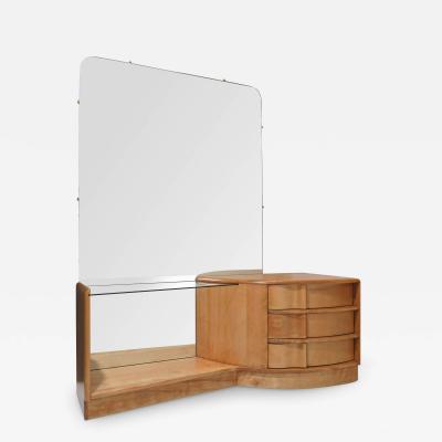  Heywood Wakefield Heywood Wakefield Sculptura Maple Vanity with Mirror