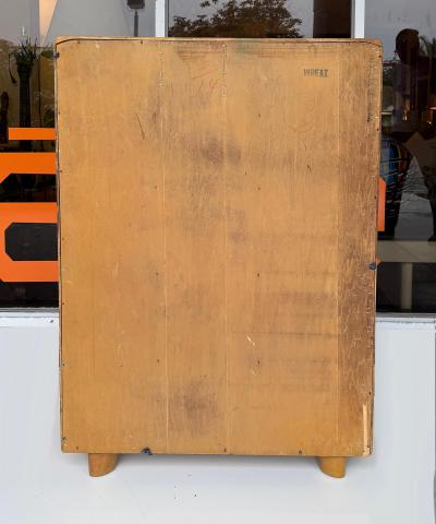  Heywood Wakefield Mid century Heywood Wakefield Tall Maple Chest Painted Stripes 5 Drawer