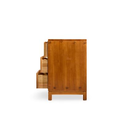  Hickory Manufacturing Co Hickory Manufacturing Mid Century Walnut and Brass Campaign Dresser