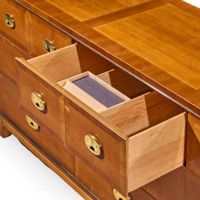  Hickory Manufacturing Co Hickory Manufacturing Mid Century Walnut and Brass Campaign Dresser