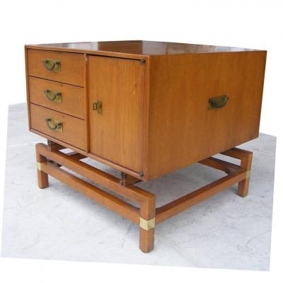 Hickory Manufacturing Company Vintage Mid Century Butternut Side Table Nightstand Hickory Furniture Co