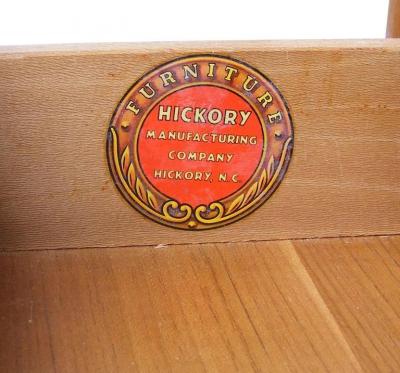  Hickory Manufacturing Company Vintage Mid Century Butternut Side Table Nightstand Hickory Furniture Co