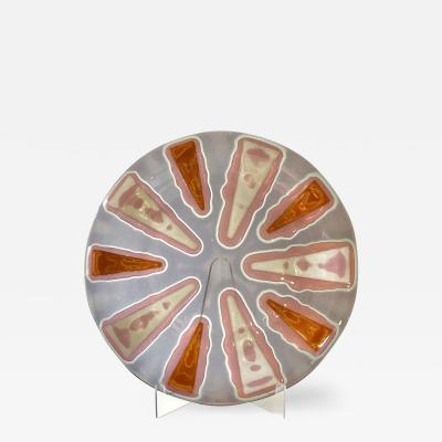  Higgins Glass Studio A Purple Mauve Colourway Mandarin Circular Fused Glass Plate