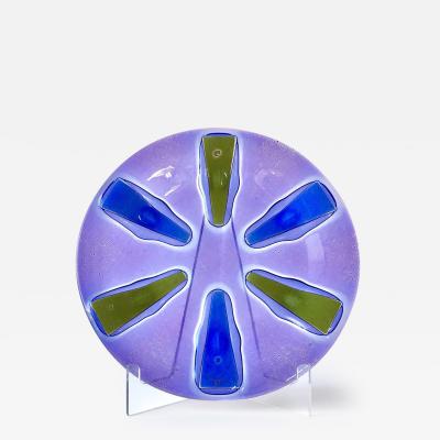  Higgins Glass Studio A Siamese Purple Circular Fused Glass Higgins Plate
