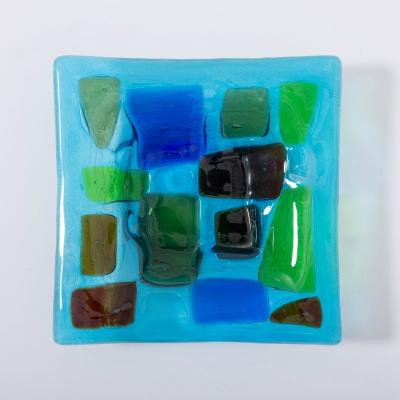  Higgins Glass Studio Earliest Stained Glass Patchwork Dish by Francis Stewart Michael Higgins