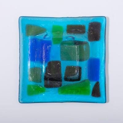  Higgins Glass Studio Earliest Stained Glass Patchwork Dish by Francis Stewart Michael Higgins