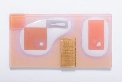 Higgins Glass Studio Forget Me Not Lidded Box and Tray by Michael Francis Higgins