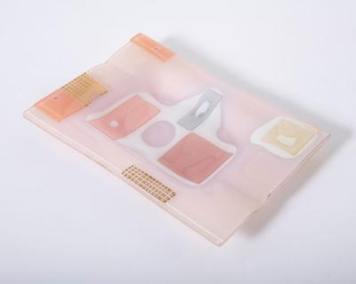 Higgins Glass Studio Forget Me Not Lidded Box and Tray by Michael Francis Higgins