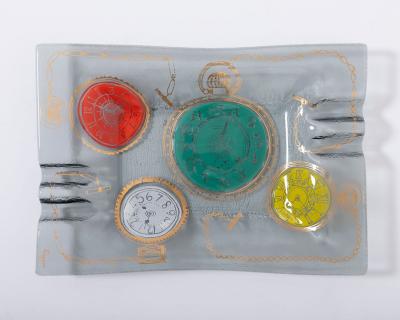  Higgins Glass Studio Glass Tray Clocks by Michael Frances Higgins
