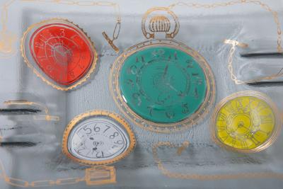  Higgins Glass Studio Glass Tray Clocks by Michael Frances Higgins