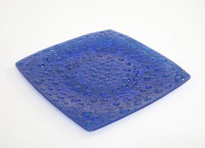 Higgins Glass Studio Higgins Cobalt Blue Platter