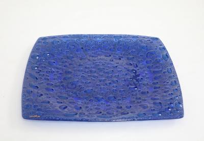  Higgins Glass Studio Higgins Cobalt Blue Platter