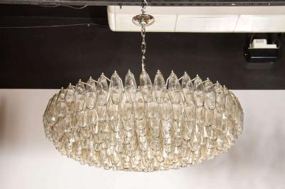  High Style Deco Exquisite Hand Blown Murano Smoked Glass Polyhedral Chandelier