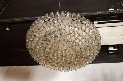  High Style Deco Exquisite Hand Blown Murano Smoked Glass Polyhedral Chandelier