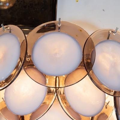  High Style Deco Modernist 14 Disc Sconces in Handblown Murano Amethyst Translucent Glass
