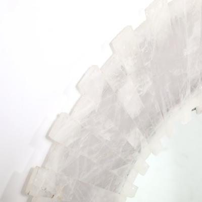  High Style Deco Modernist Custom Tessellated Starburst Rock Crystal Mirror by High Style Deco