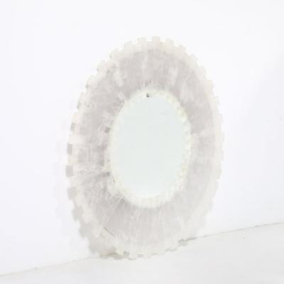  High Style Deco Modernist Custom Tessellated Starburst Rock Crystal Mirror by High Style Deco