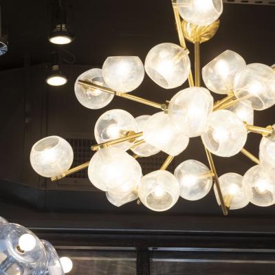  High Style Deco Modernist Murano Glass Brass Constellation Chandelier by High Style Deco