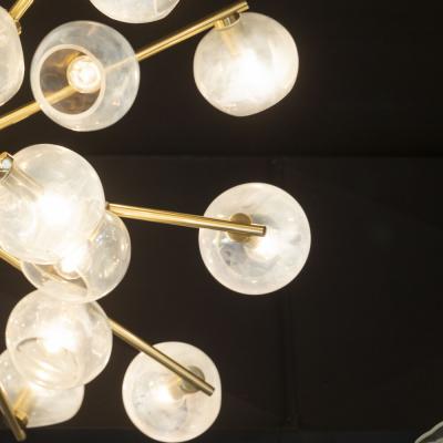  High Style Deco Modernist Murano Glass Brass Constellation Chandelier by High Style Deco